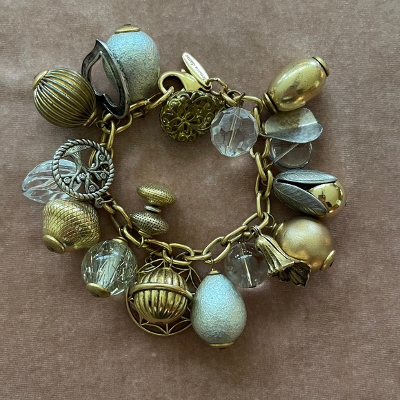 Lenora Dame Jewelry - Chunky Gold & Silver Charm Bracelet